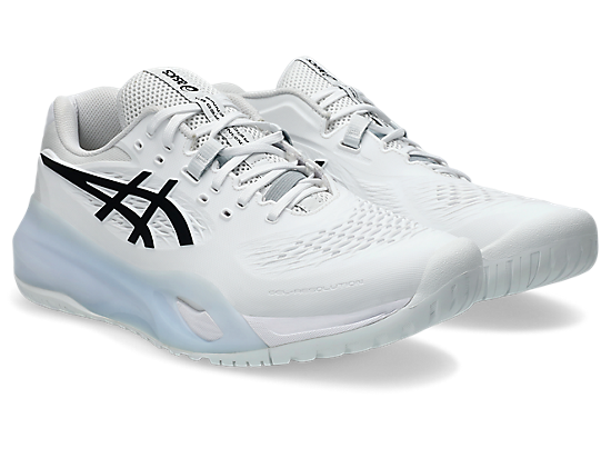 Ascic Mens Gel Resolution X Shoes In White/Black