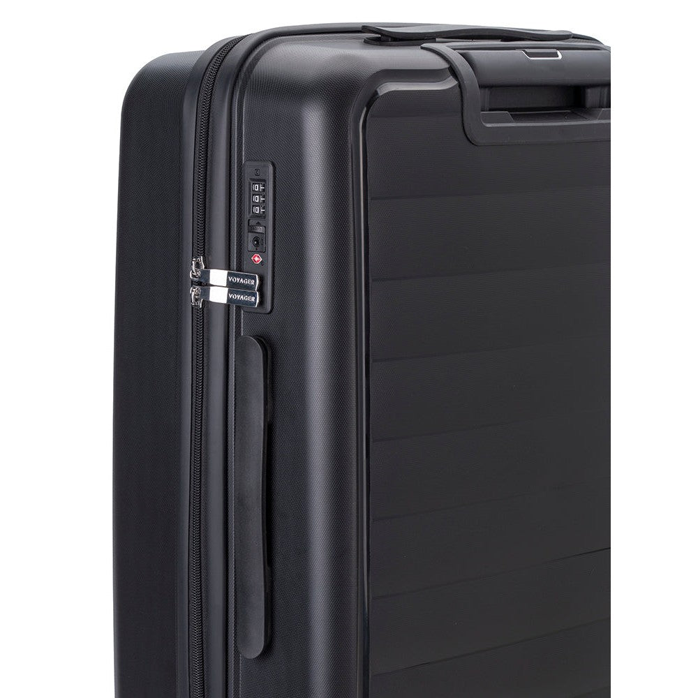 Cellini Voyager Flow 3 Piece Luggage Set In Black