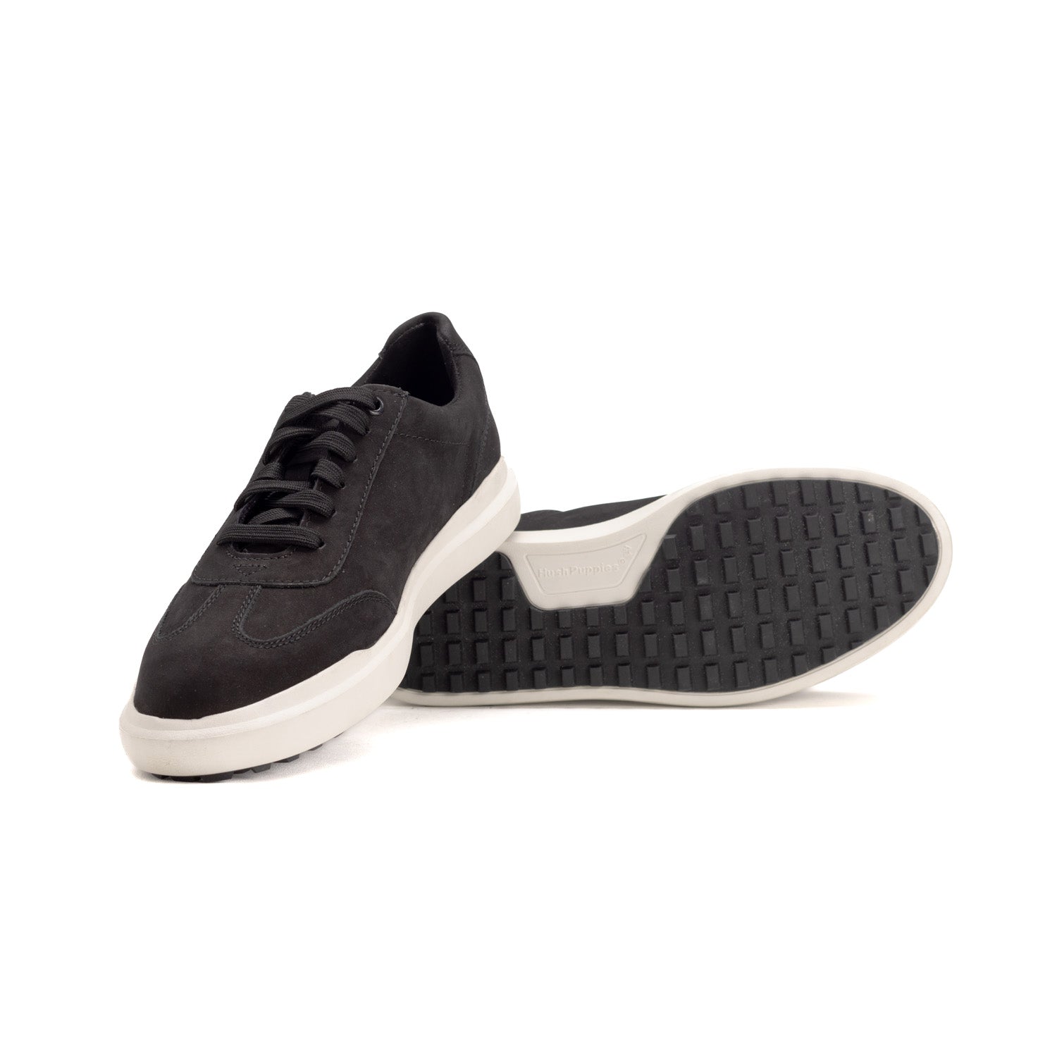 Hush Puppies Mens Seve Nubuck Shoes In Black