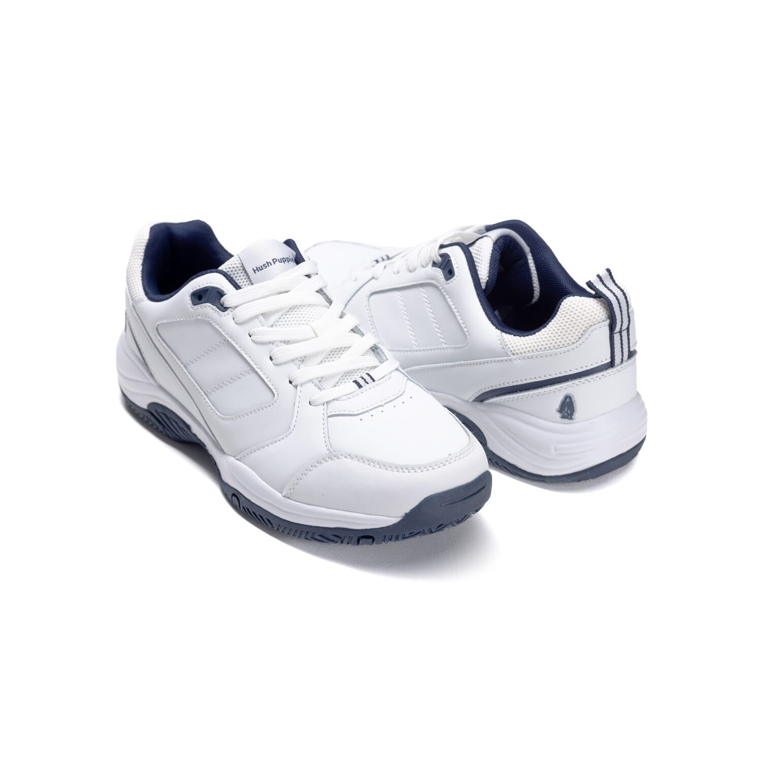 Hush Puppies Mens Gregg Leather Shoes White