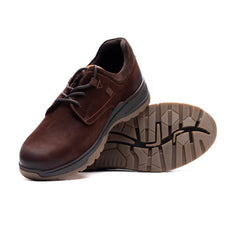 Hush Puppies Mens Alfie Cow Milled Nubuck Shoes Brown