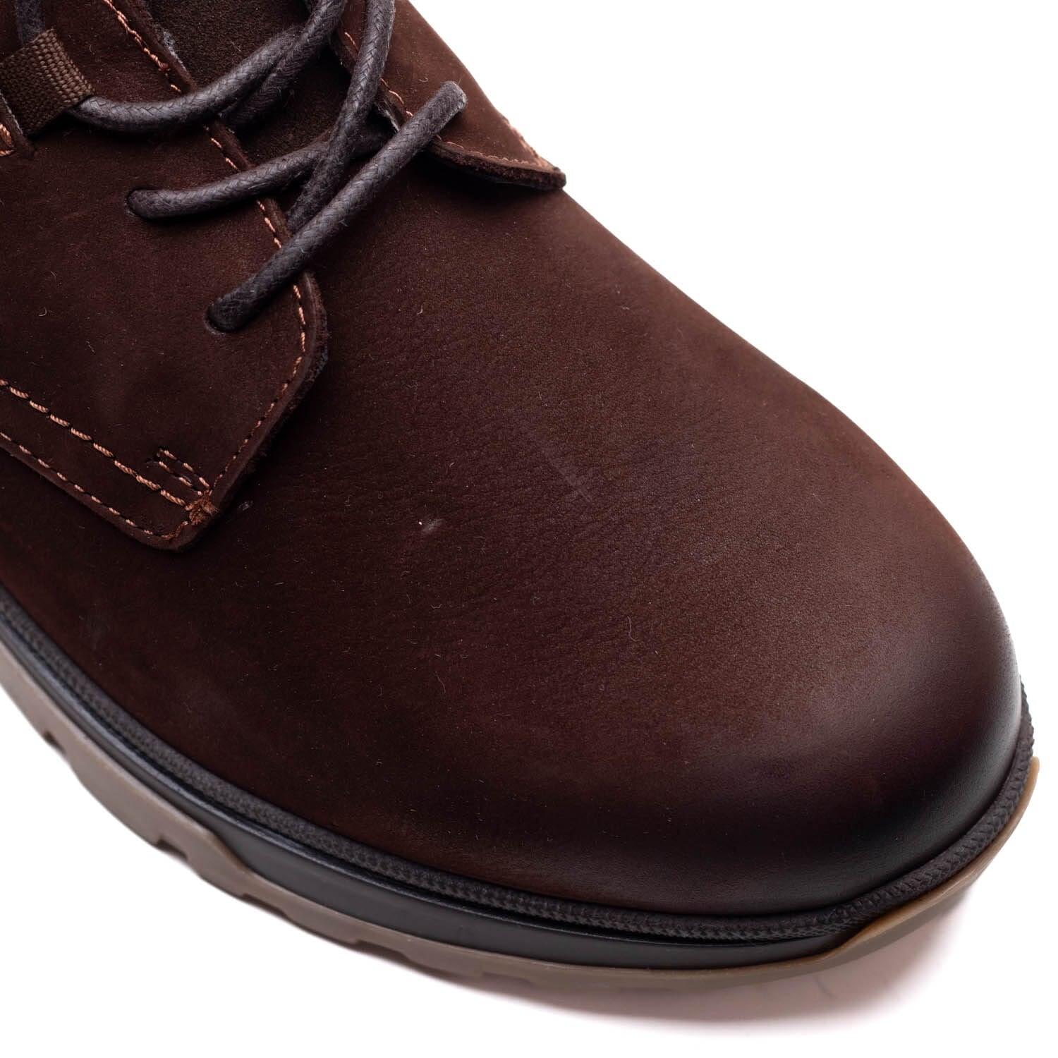 Hush Puppies Mens Alfie Cow Milled Nubuck Shoes Brown