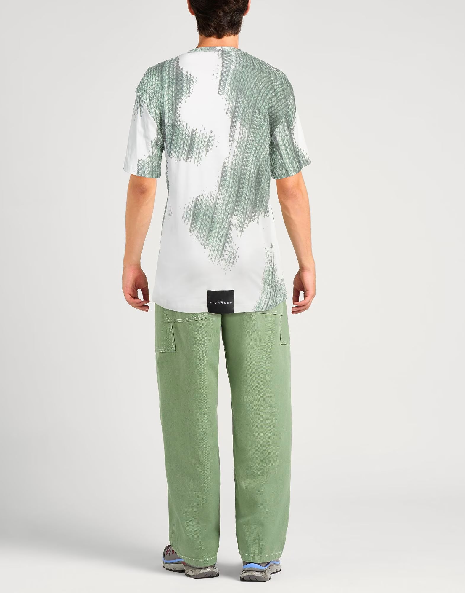 John Richmond Mens Oner Hurin T-Shirt In White & Green