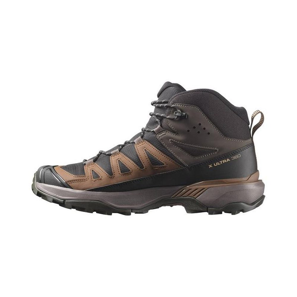Salomon Mens X Ultra 360 Mid Gore Tex Hiking Boots In Black/Dark Gull Gray/Dark Earth