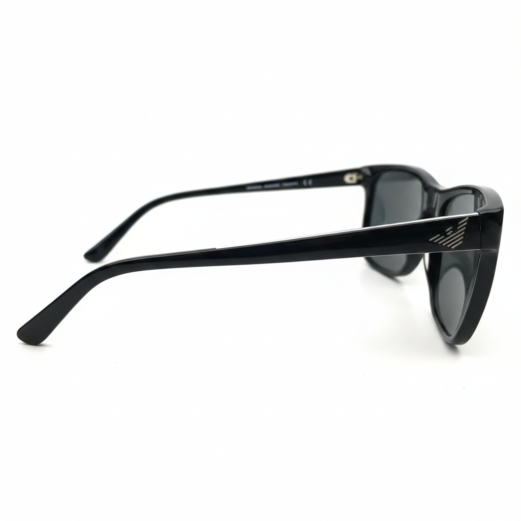 Emporio Armani Square Frame Unisex Sunglasses In Black & White