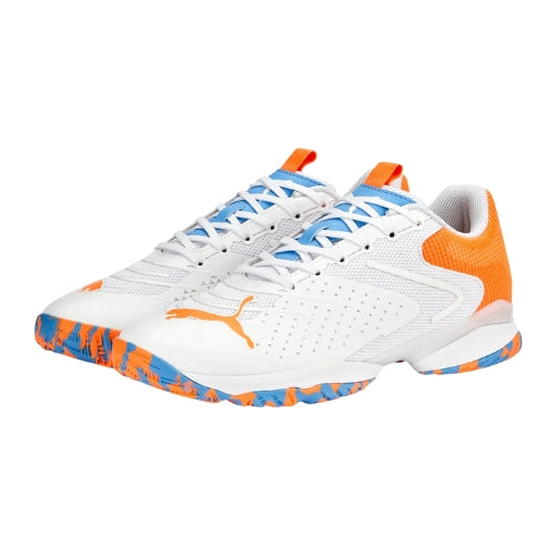 Puma Mens Solarattack Rct Sneakers In White/Orange/Light Blue