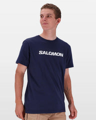 Salomon Boys Core Logo T-Shirt In Blue Nights