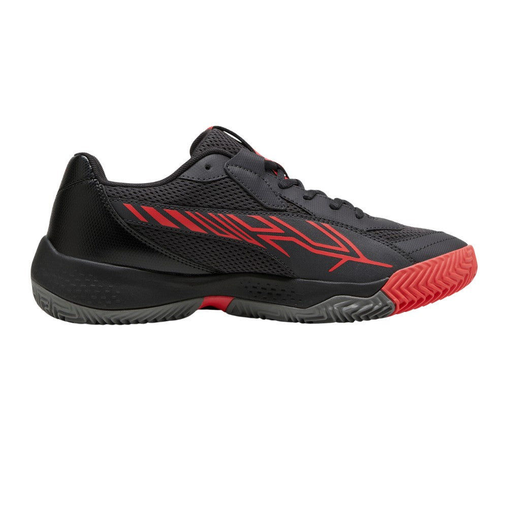 Puma Mens Nova Court Flat Padel Sneakers In Black/Red