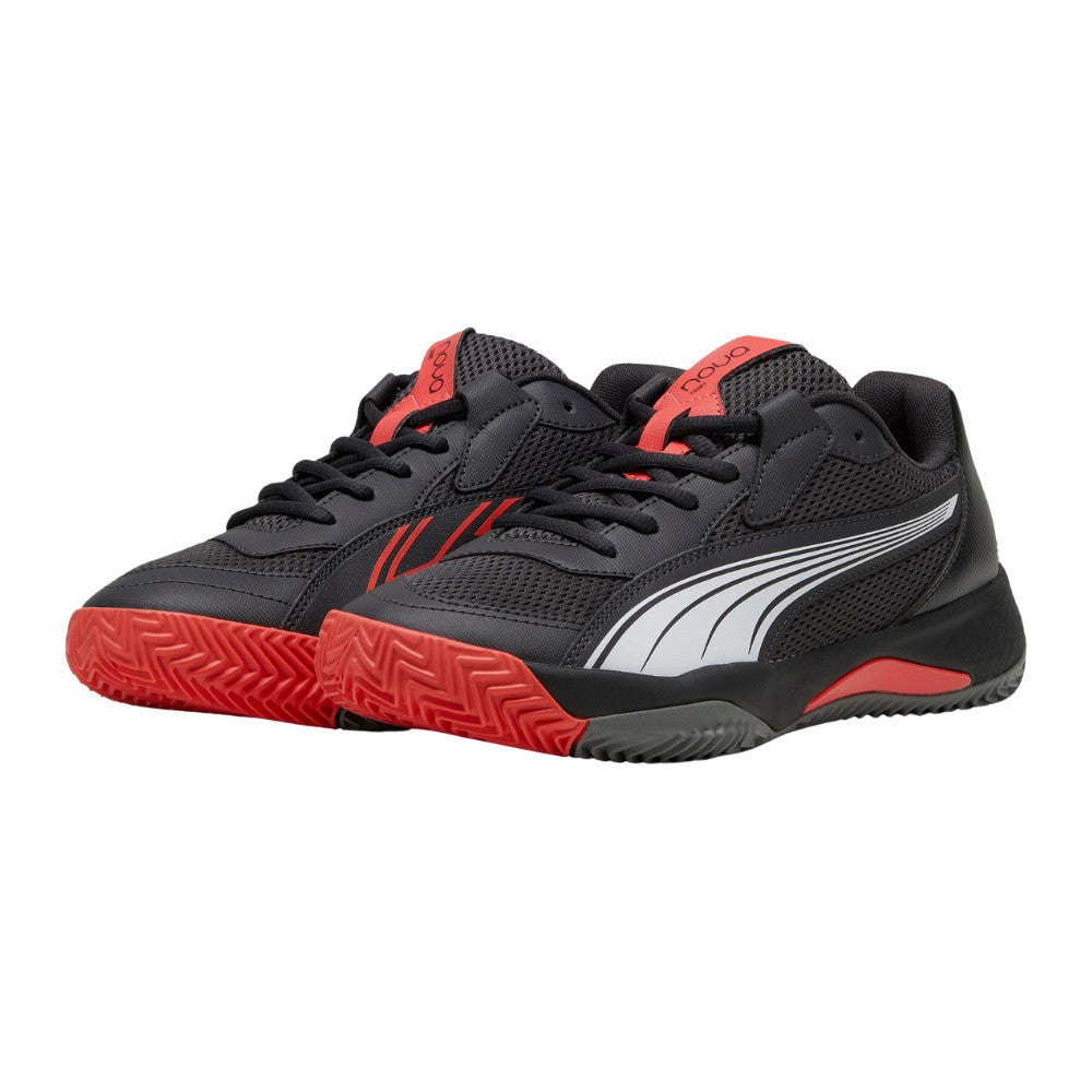 Puma Mens Nova Court Flat Padel Sneakers In Black/Red