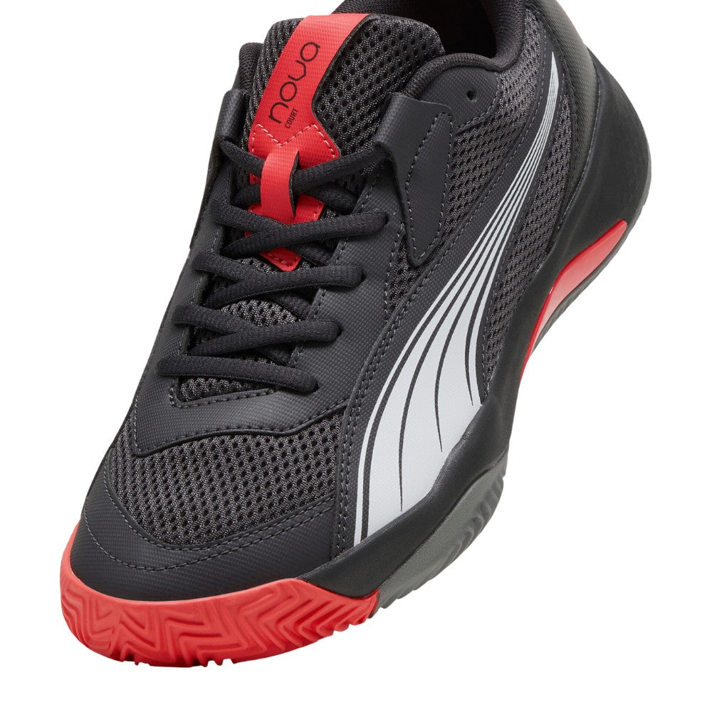 Puma Mens Nova Court Flat Padel Sneakers In Black/Red