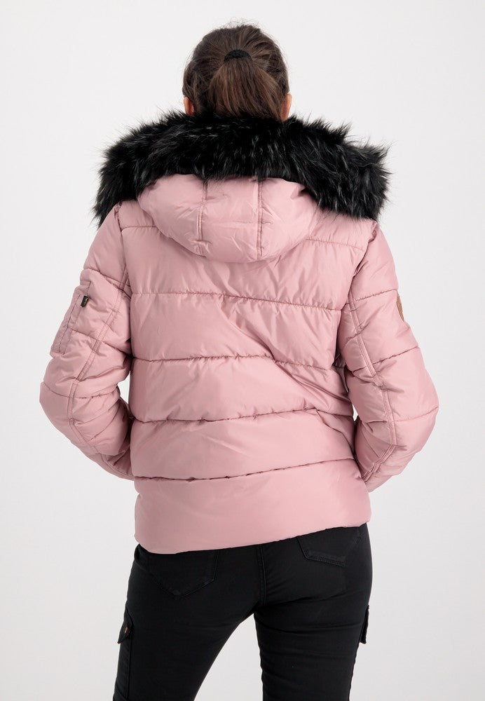 Alpha 108004 Womens Hooded Puffer Jacket Pink