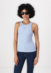 Guess Womens Round Neck Tank Top In Blue