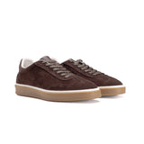 Zerga Mens Antonio Suede Leather Shoes In Coffee