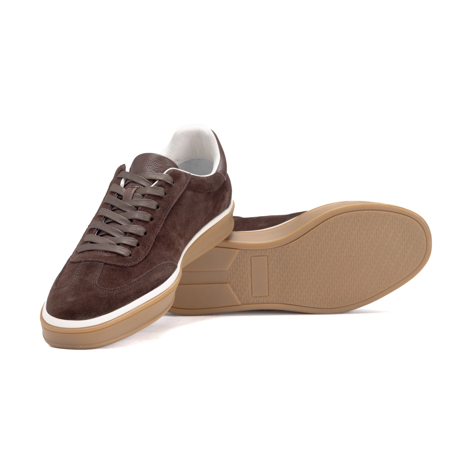 Zerga Mens Antonio Suede Leather Shoes In Coffee