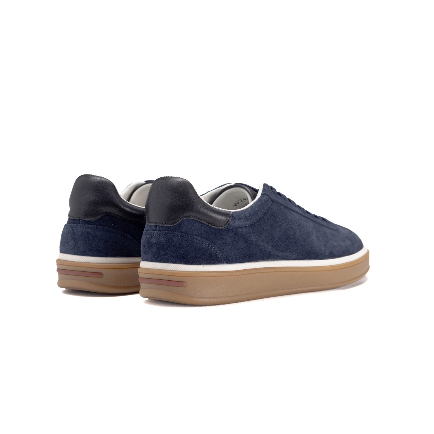 Zerga Mens Suede Leather Sneakers In Navy