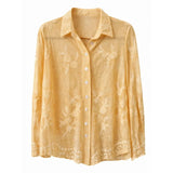 Stella Morgan Embroidered Voile Shirts With Scallop Hem and Sleeve End Detail In Stone