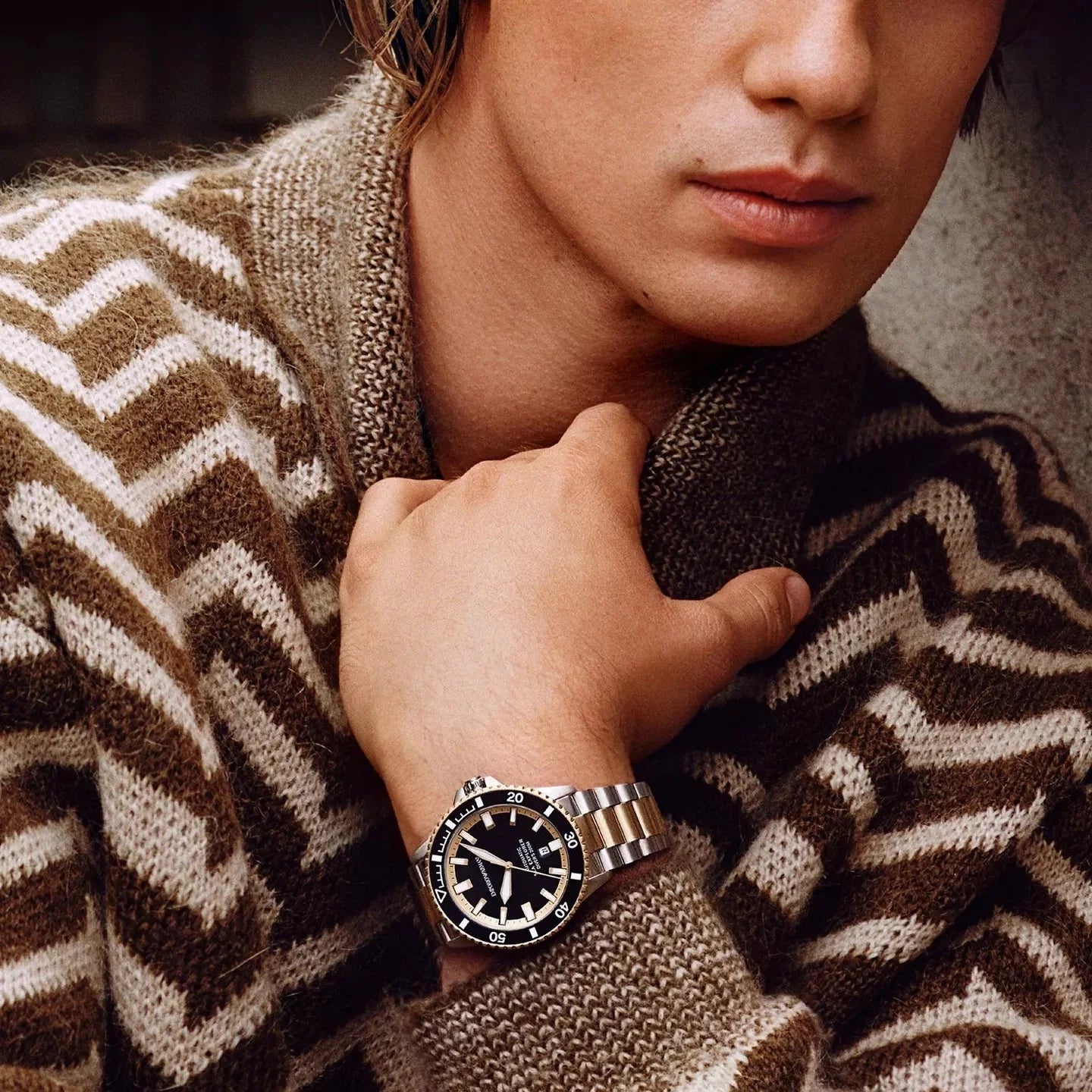 Armani Emporio Mens Sport Watch In Gold & Silver