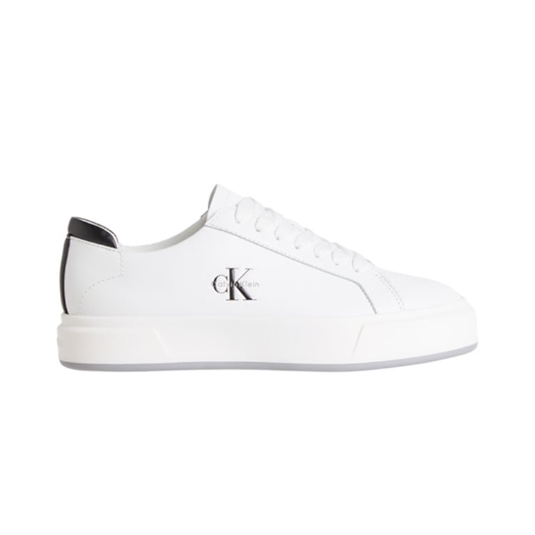 Calvin Klein Mens Basket Cupsole Lth Shoe White And Black
