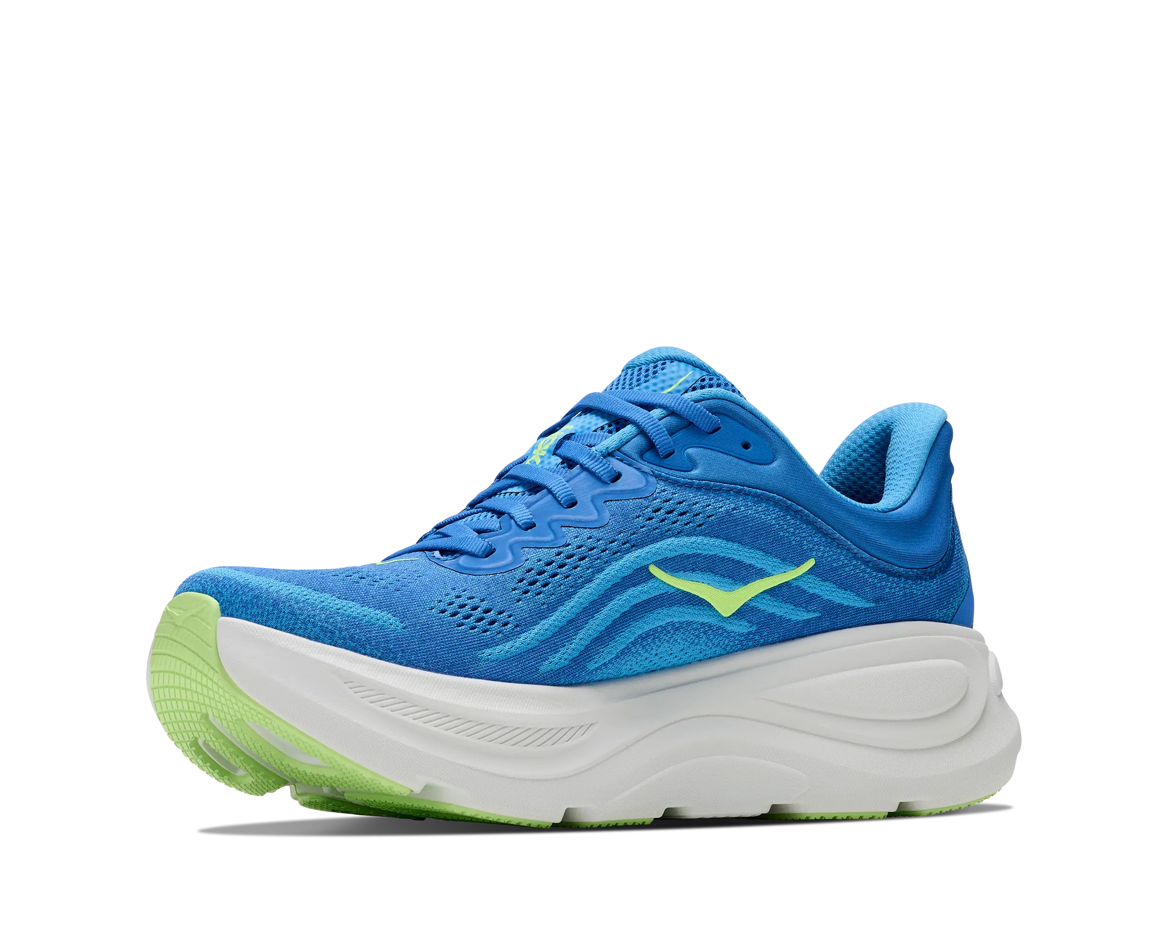 Hoka Mens Bhondi 9 Shoes In Virtual Blue/Soft Cobalt