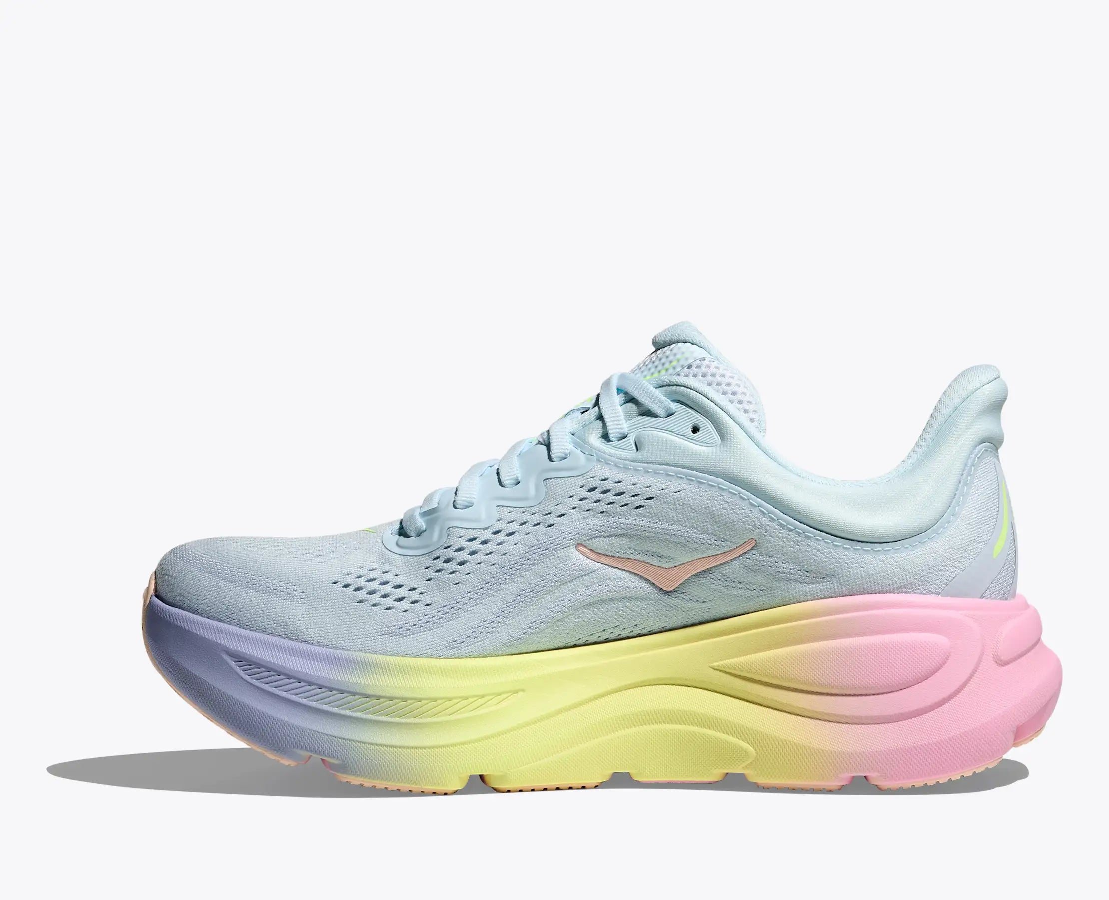Hoka Womens Bondi 9 Shoes In Glimmering Blue/Overcast
