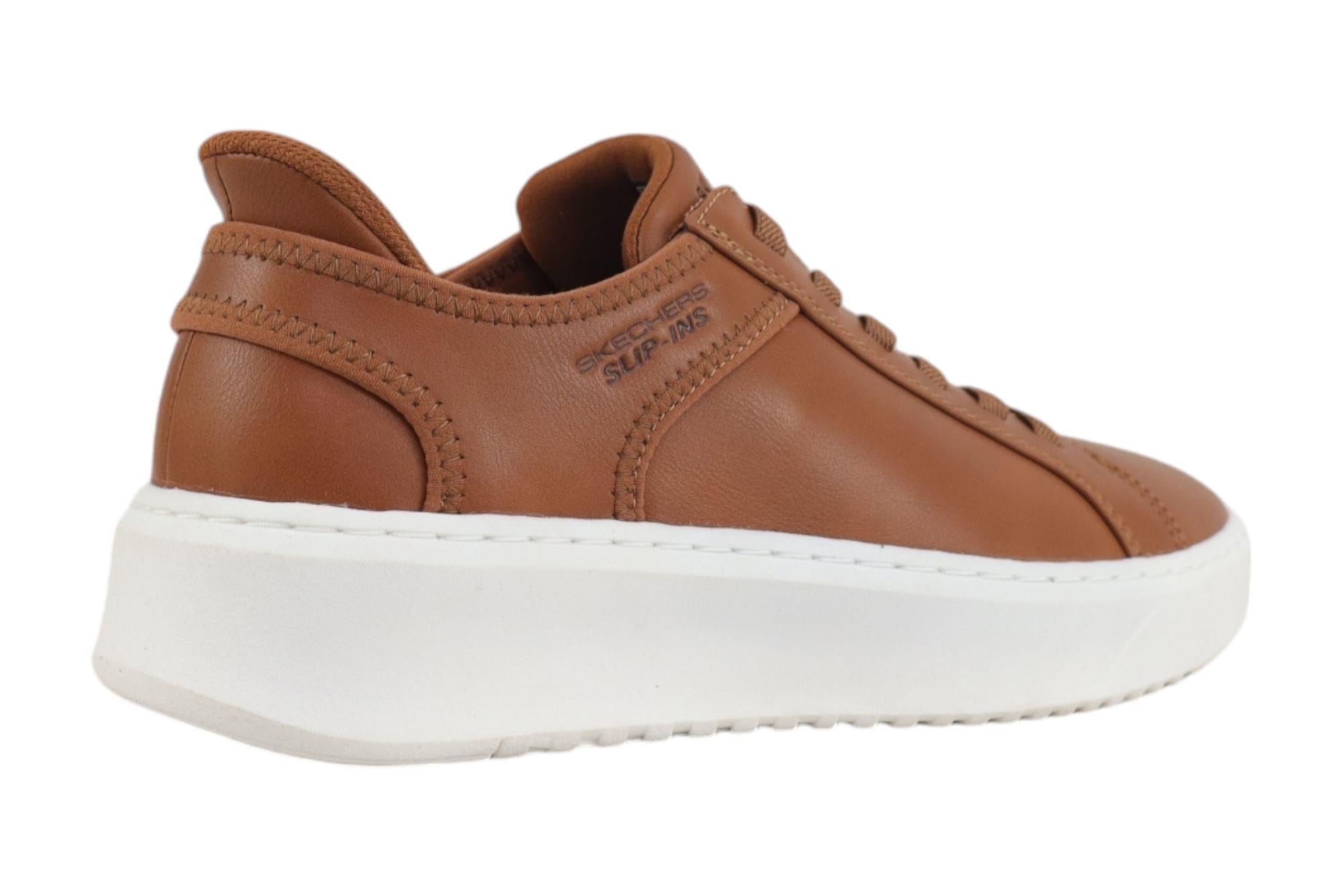 Skechers Mens Court Break Shoes In Cognac