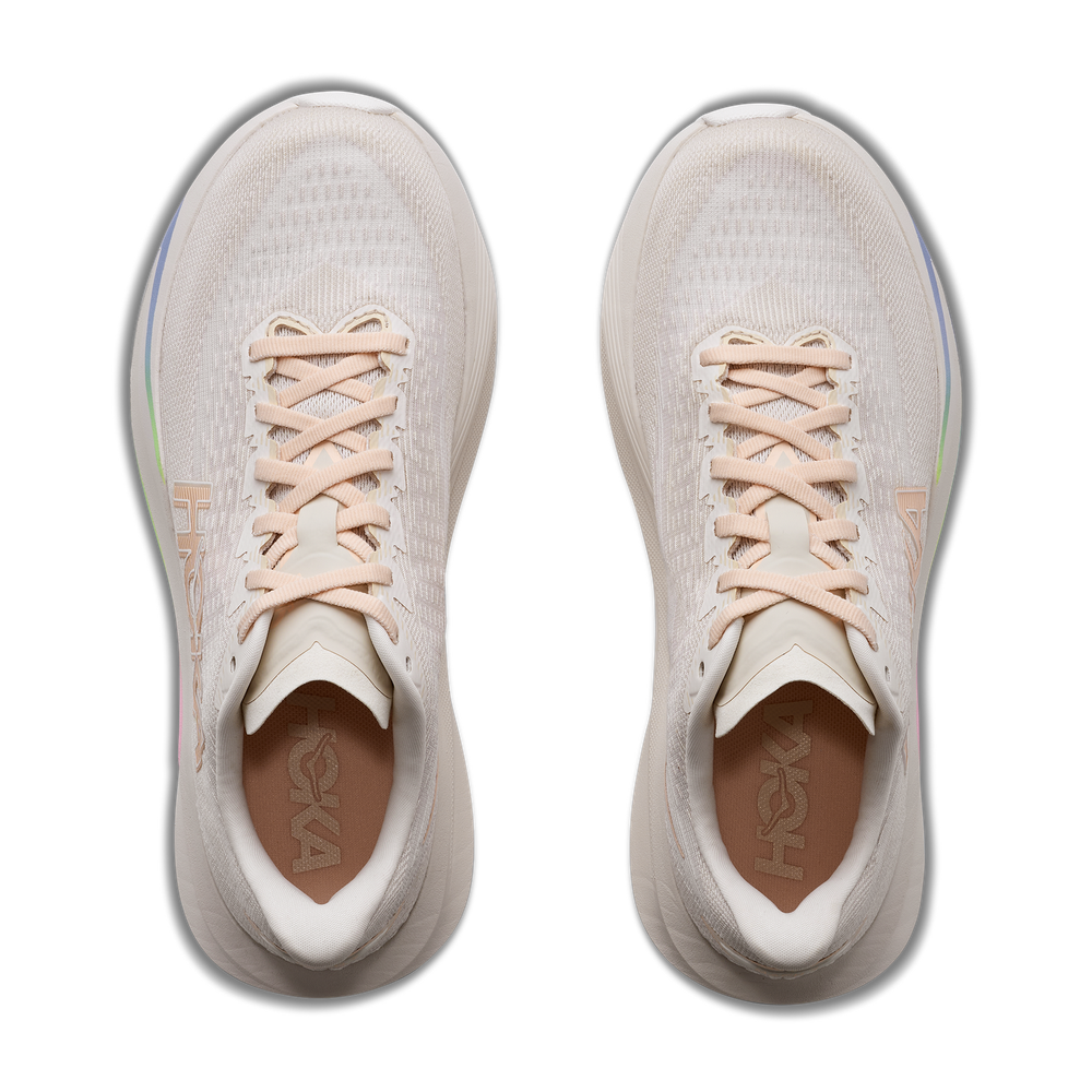 Hoka Womens Mach 7 Sneakers In Oat Milk/Alabaster