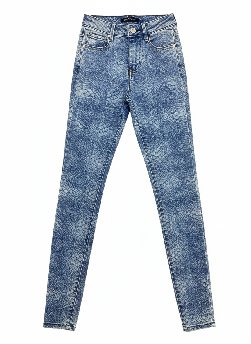 Sissyboy Ladies Axel Jeans With Snake Laser Print Jeans In Medium Vintage