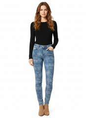 Sissyboy Ladies Axel Jeans With Snake Laser Print Jeans In Medium Vintage