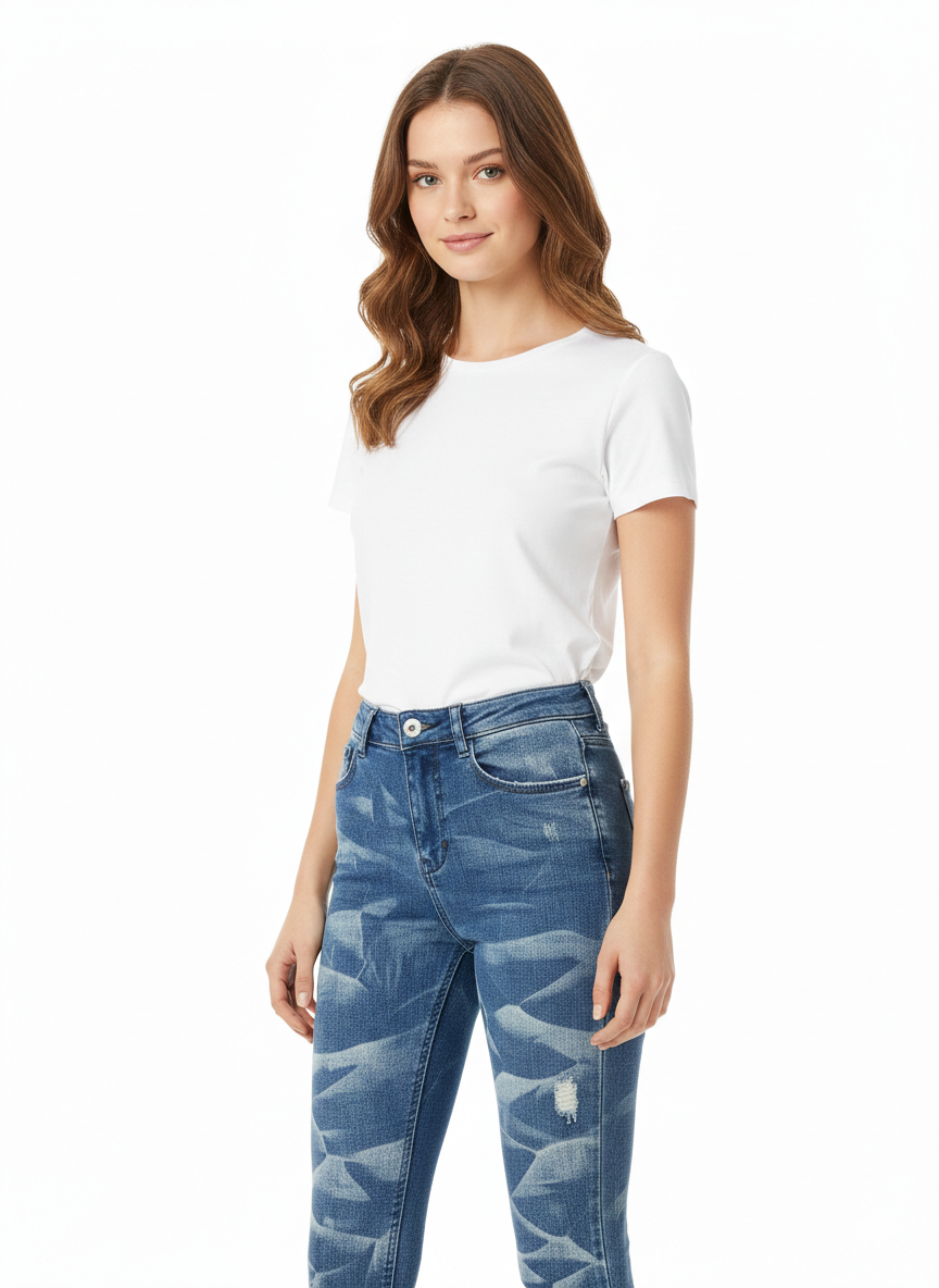 Sissyboy Ladies Ryder Tie Dye Wash Jeans In Dark Vintage