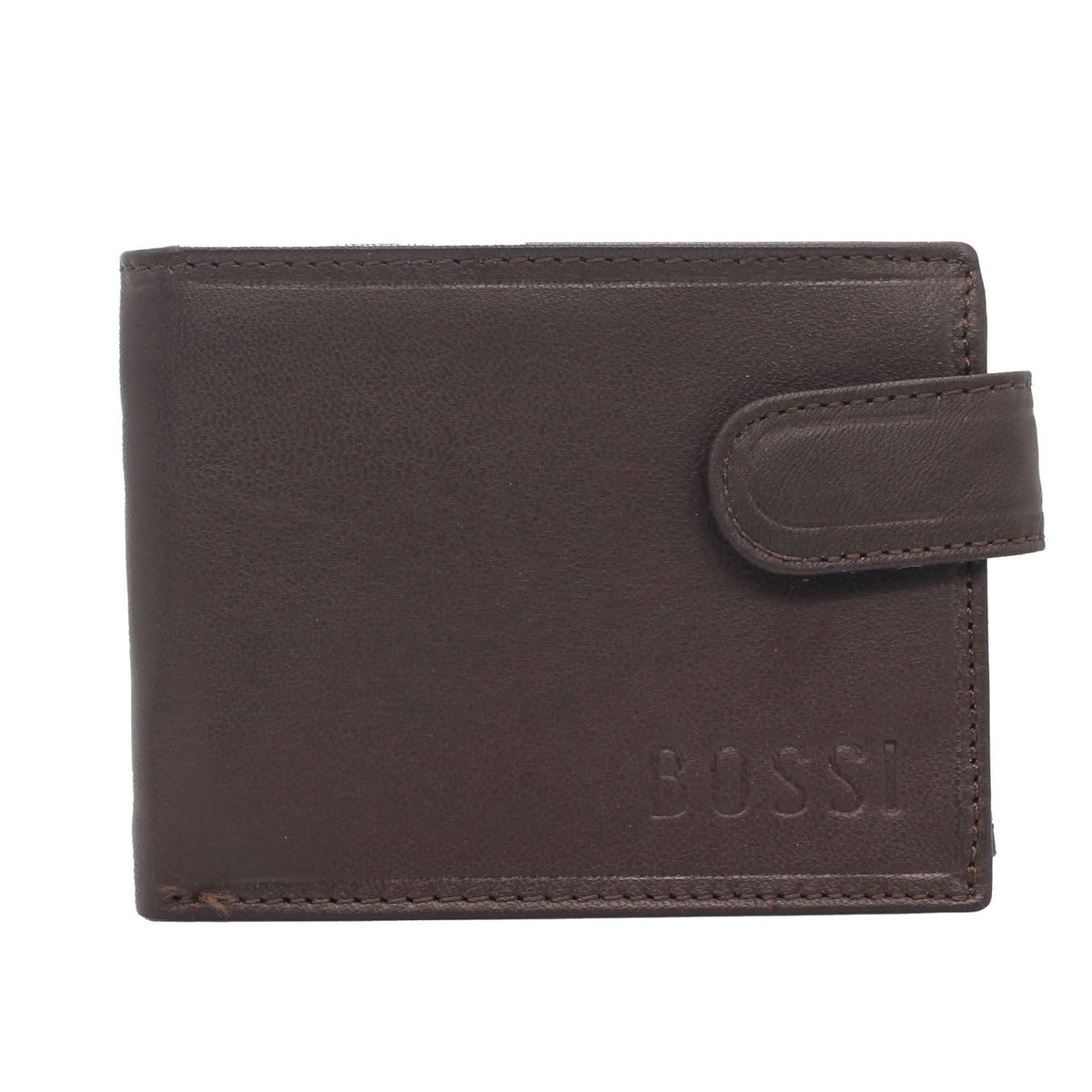 Bossi Mopane Leather Exec Billfold with Tab Wallet In Brown