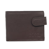 Bossi Mopane Leather Exec Billfold with Tab Wallet In Brown