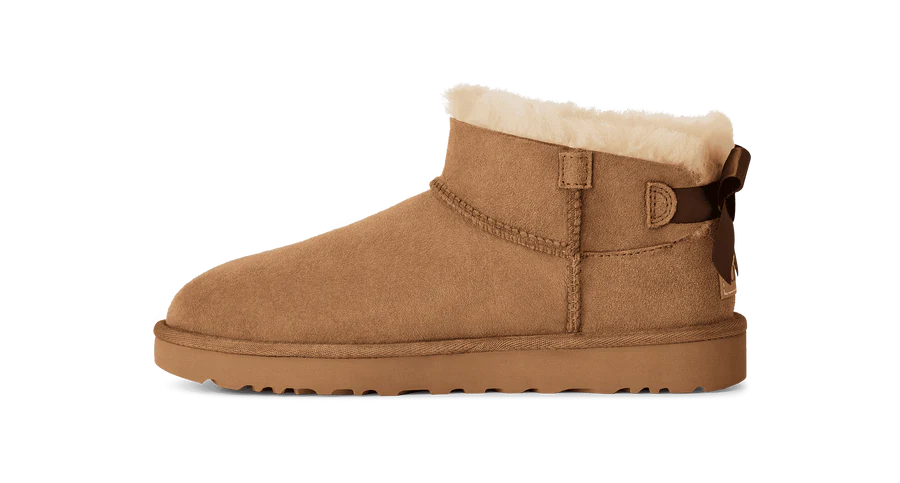 UGG Womens Ultra Nini Bailey Bow Slipppers In Chestnut