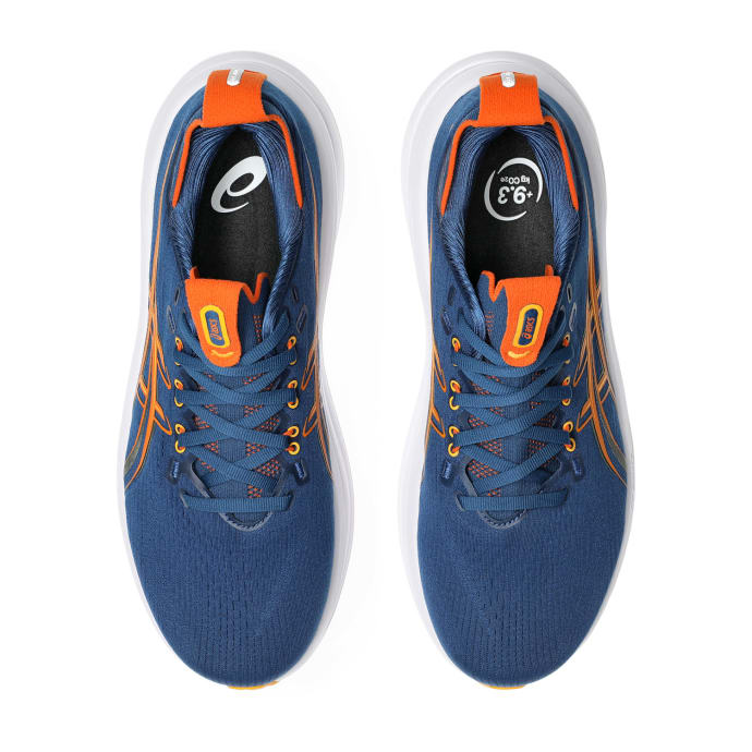 Asics Mens Gel Nimbus 28 Shoes In Blue And Orange