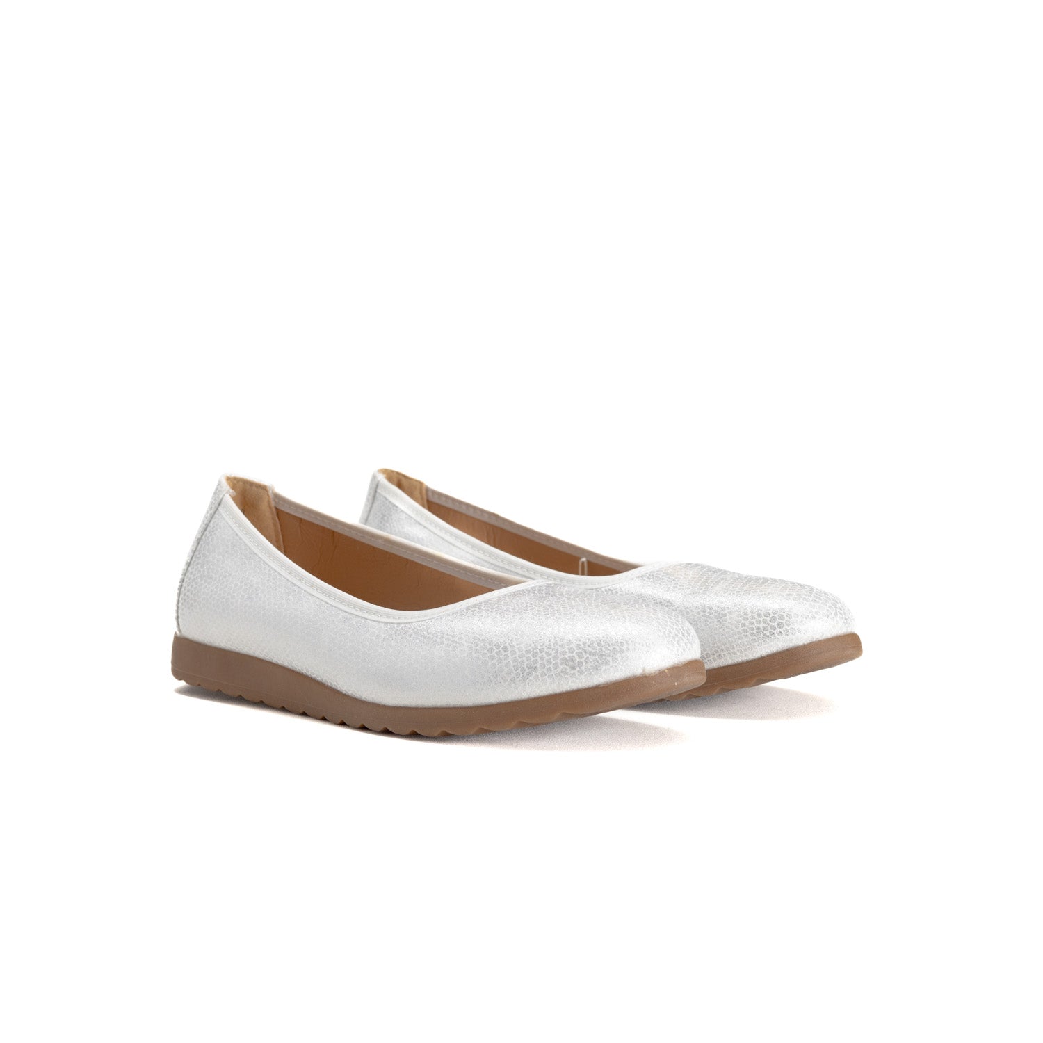 Hush Puppies Ladies Soft Halen Flat Shoes In Pearl