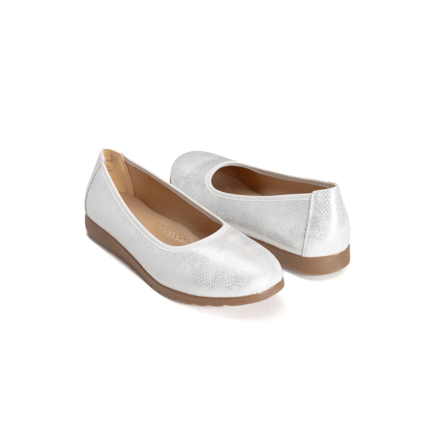 Hush Puppies Ladies Soft Halen Flat Shoes In Pearl