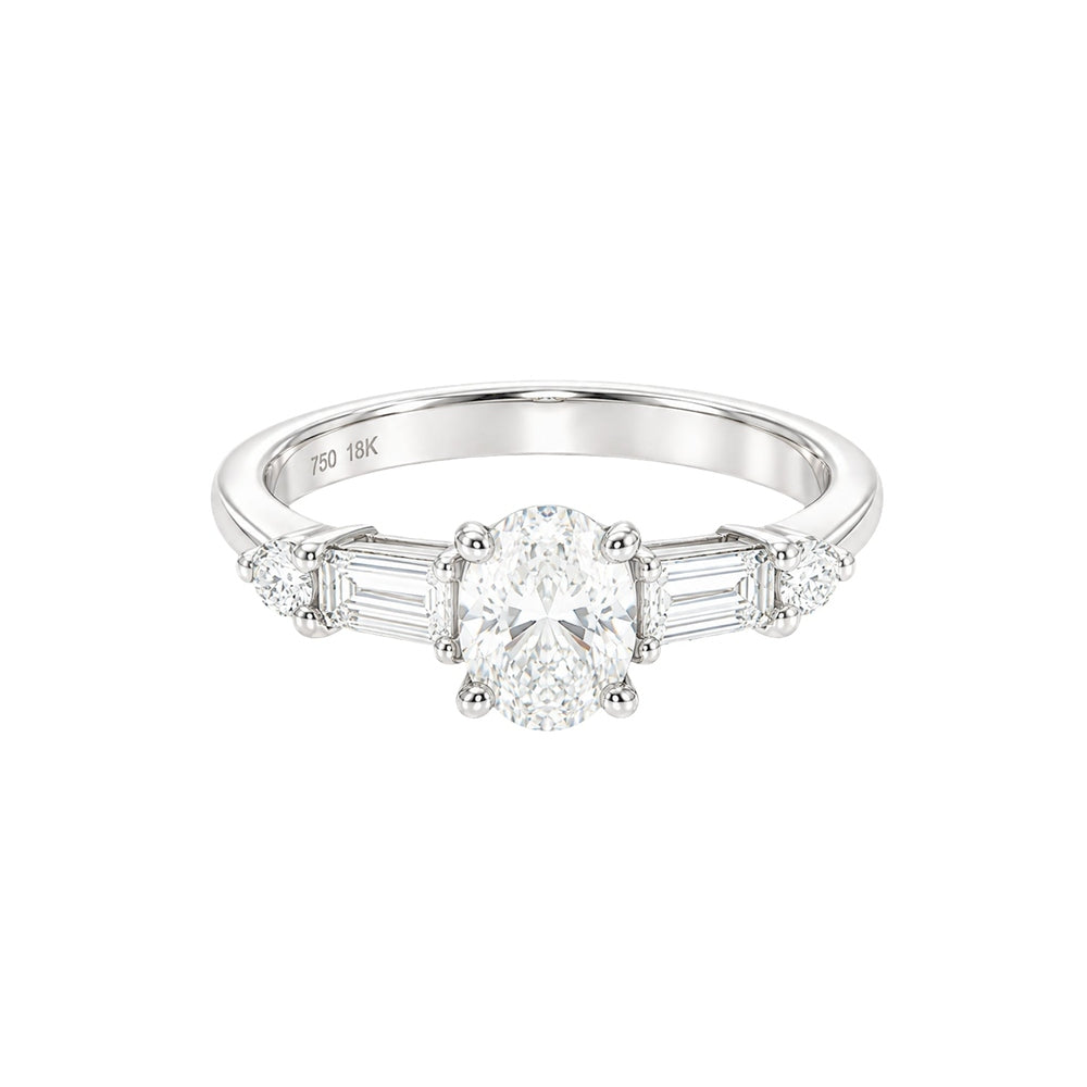 0.40ct Oval Multi Stone Enagement Ring