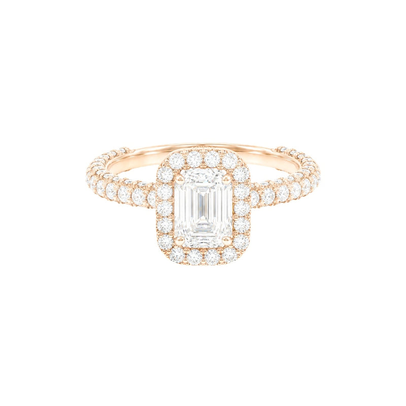 0.70ct Emerald Halo Engagement Ring
