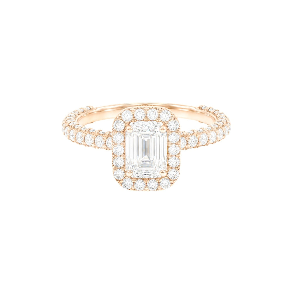 0.70ct Emerald Halo Engagement Ring