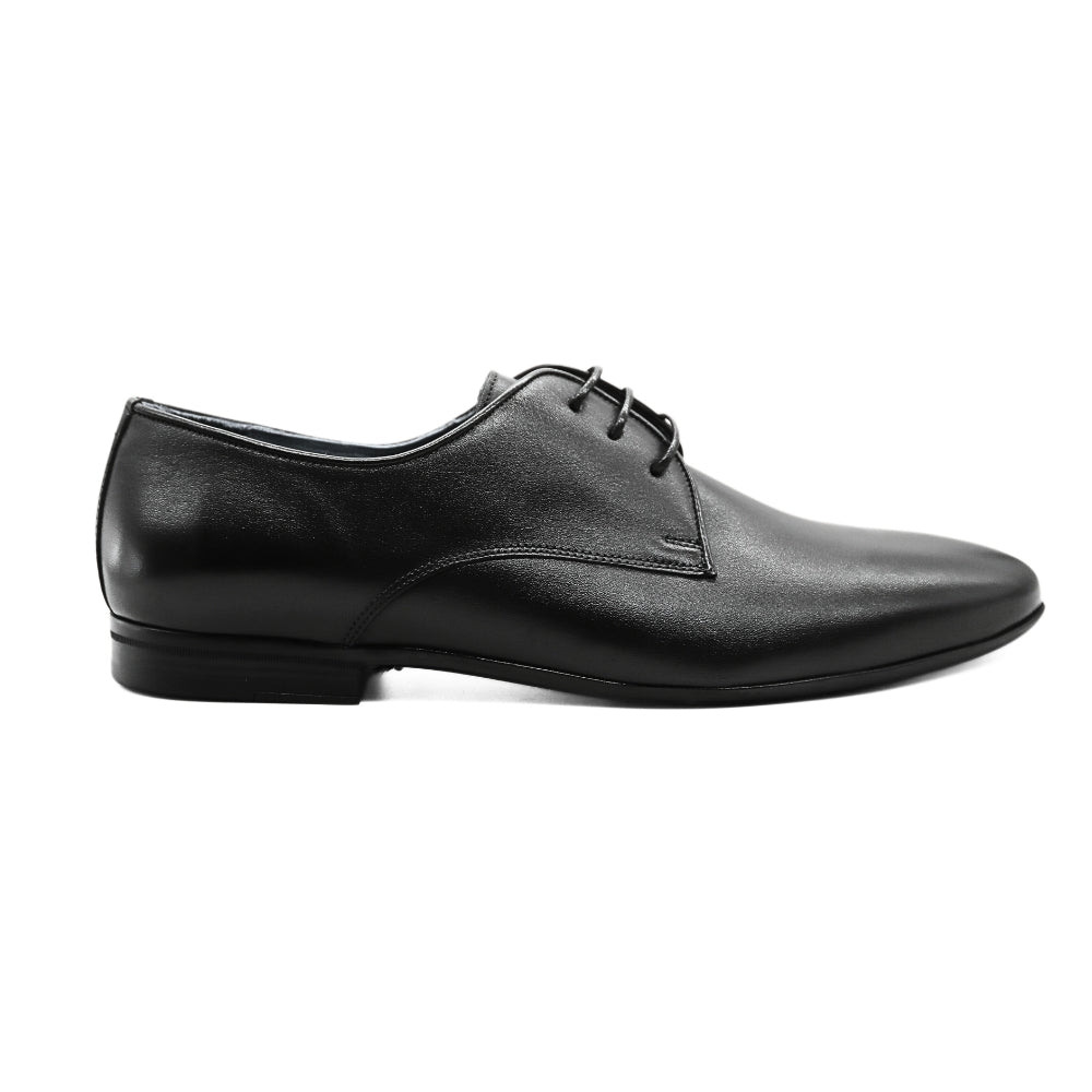 Zerga 3-Lace Leather Shoe  Black