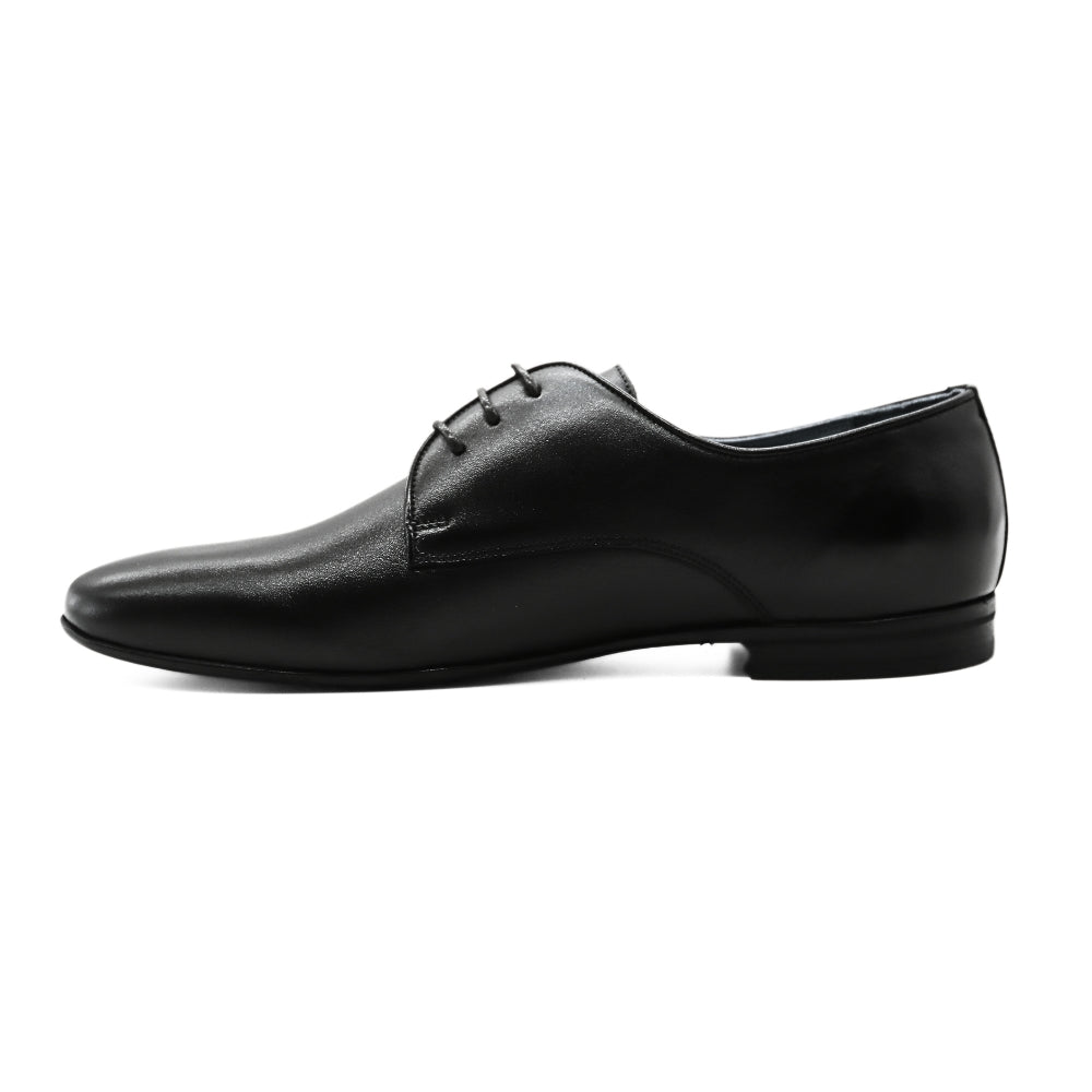Zerga 3-Lace Leather Shoe  Black