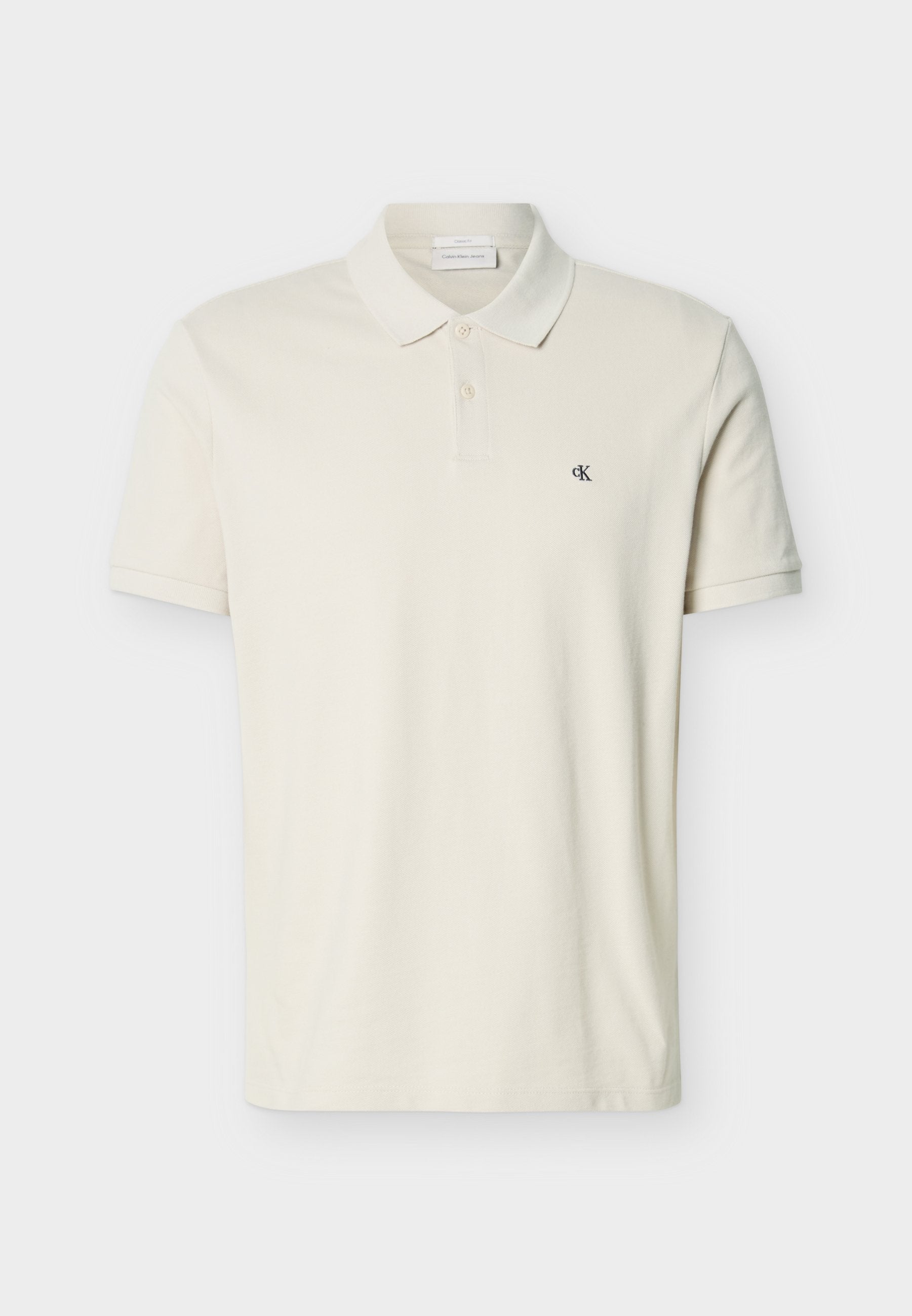 Calvin Klein Mens Monogram Pique Golfer In Beige