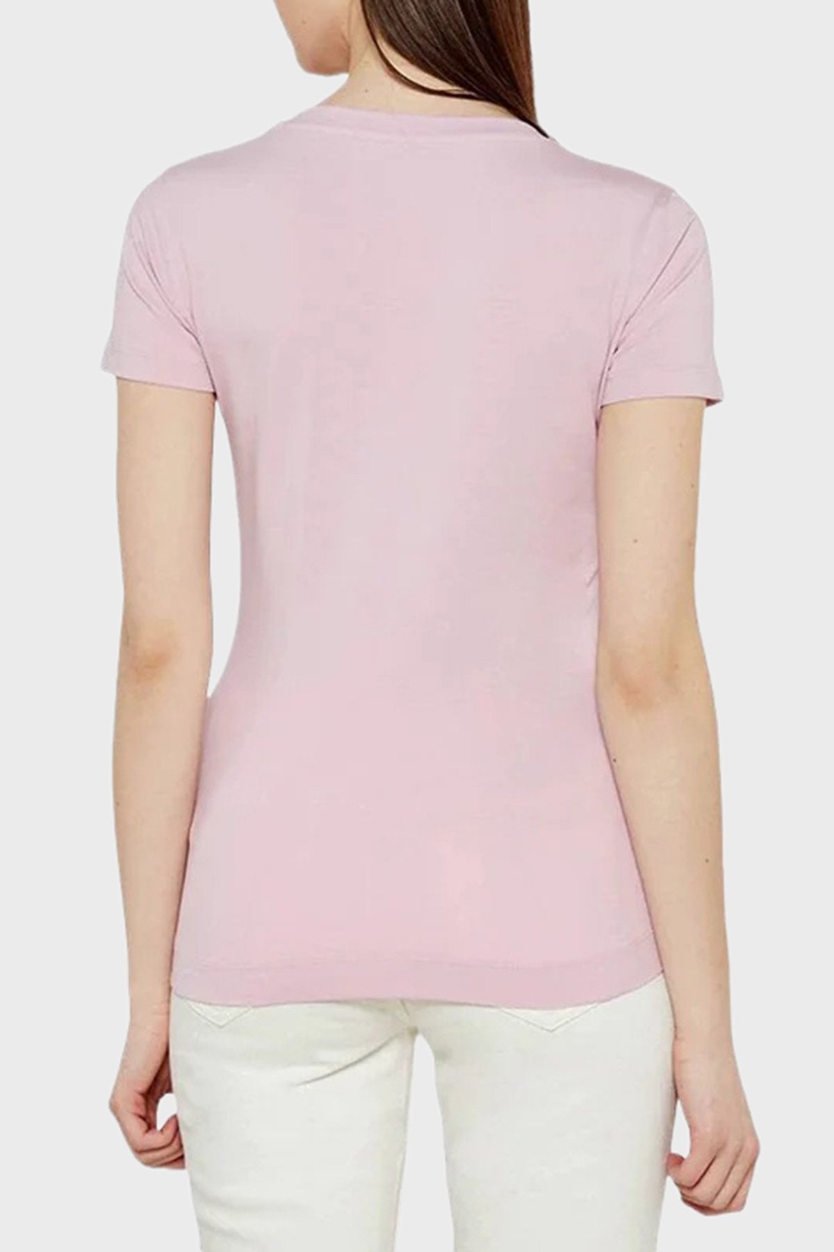Guess Womens Sequins Logo T-Shirt In Pink