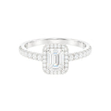 1.00ct Emerald Halo Engagement Ring