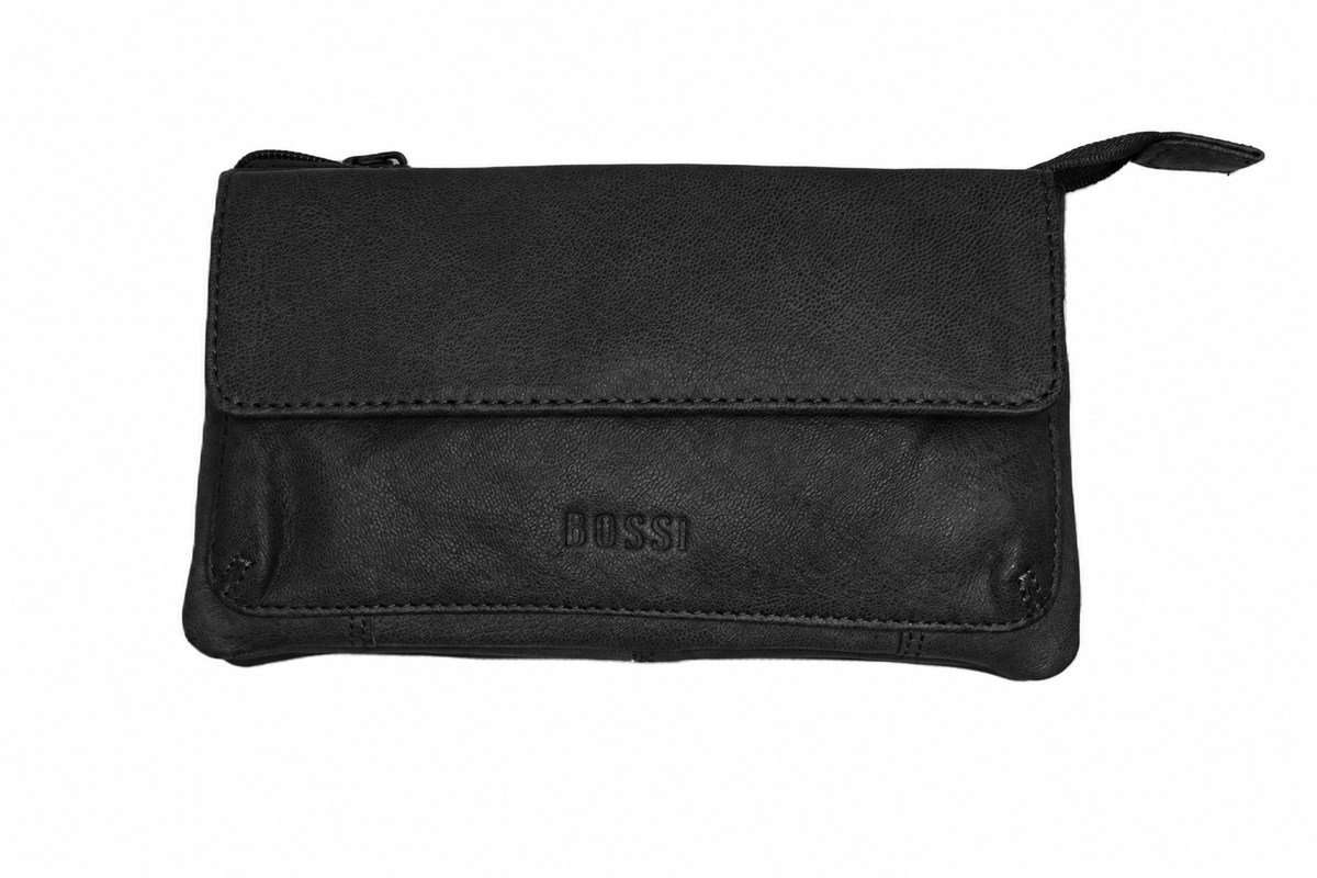 Bossi Crustico Leather Small Sling Bag In Black