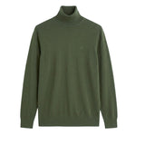 Calvin Klein Mens Merino Turtle Neck Sweater In Dark Green