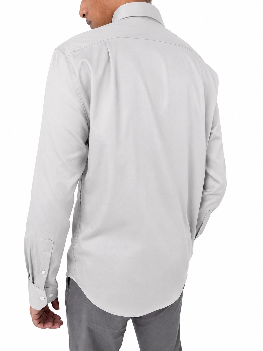 Polo Mens Essential Sateen Long Sleeve Shirt In Grey