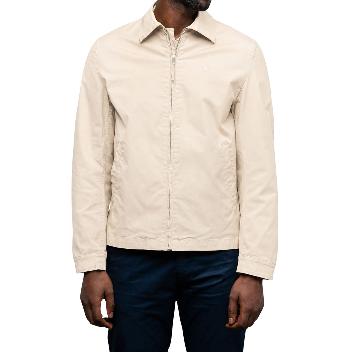 Polo Mens Cotton Harrington Jacket In Stone