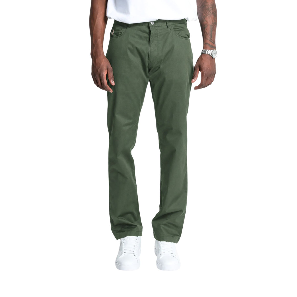 Polo Mens 5 Pocket Straight Trousers In Fatigue