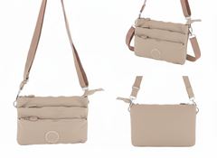 Free Spirit 3 Zipper Sling Bag In Sand