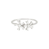 Daisy Diamond Double Flower Twist Ring